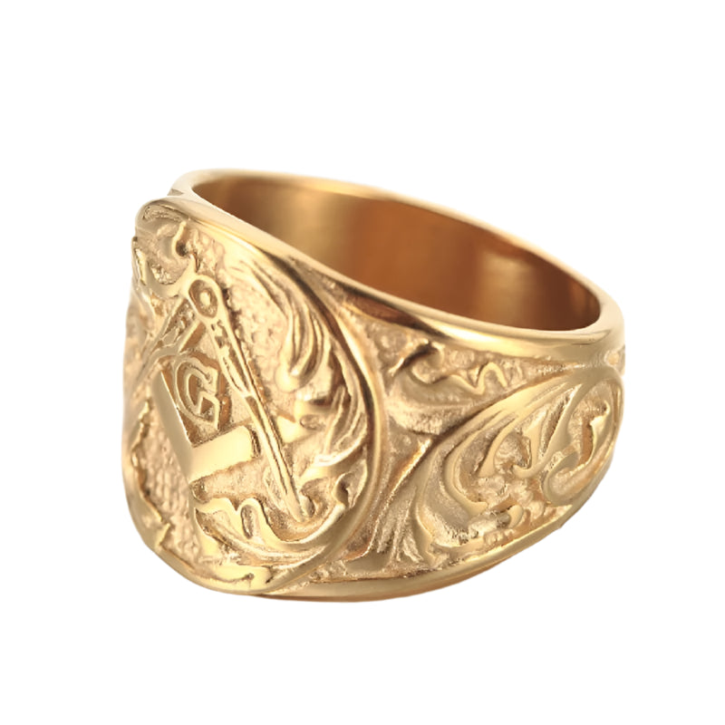 Gold Freemason Ring