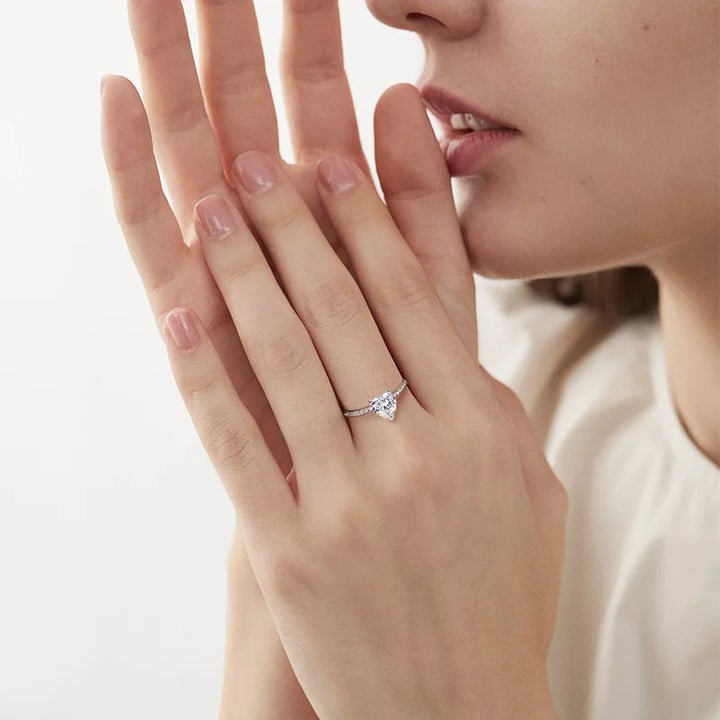 Heart Moissanite Ring