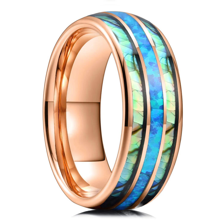 Koa Wood Abalone Ring