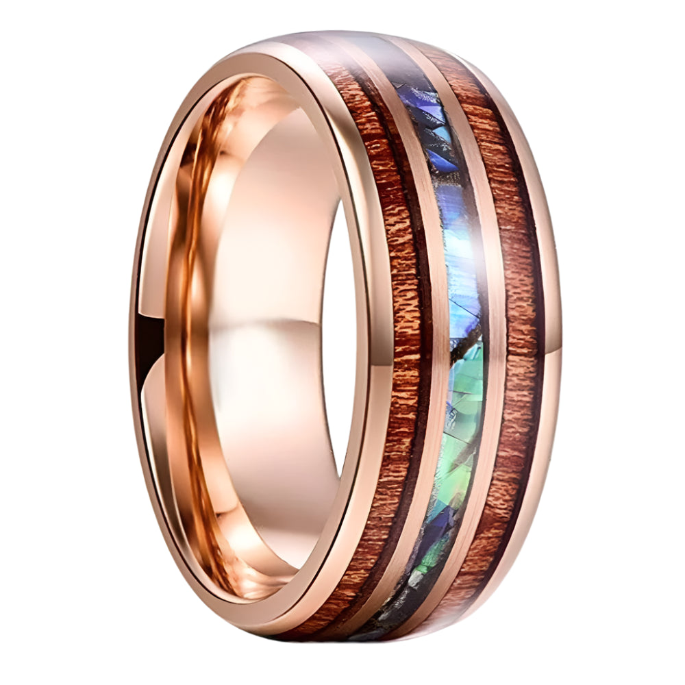 Koa Wood Abalone Ring