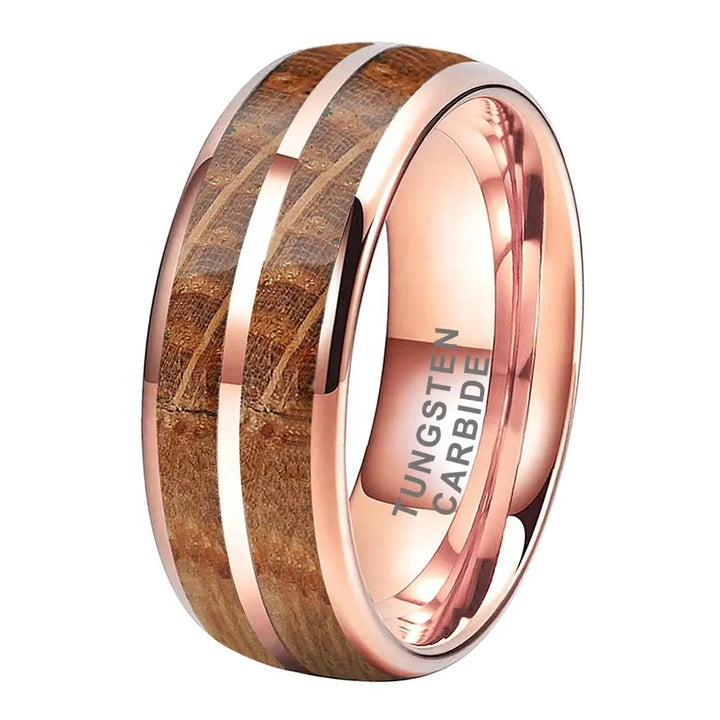 Rose Gold Wood Inlay Ring