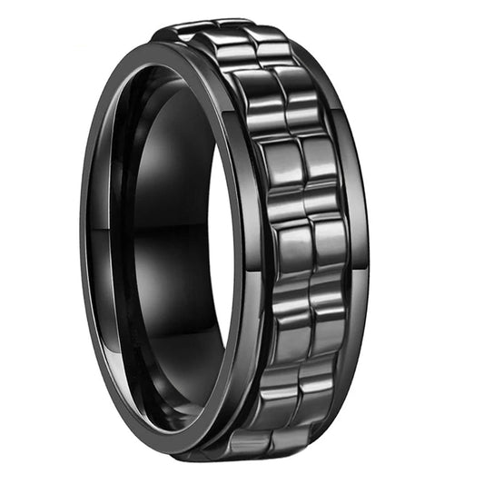Black Tungsten Spinner Ring
