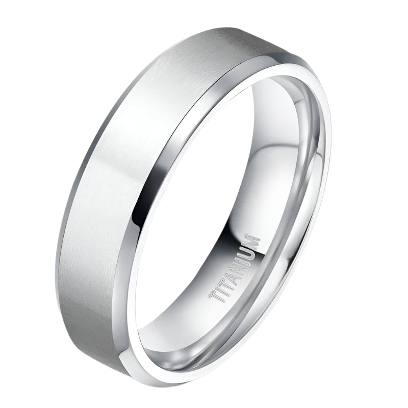 Silver Titanium Mens Ring