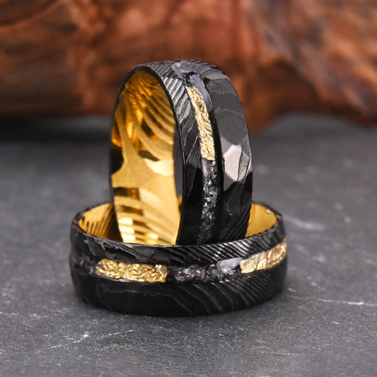 Damascus Steel Engagement Ring