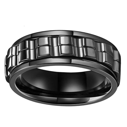 Black Tungsten Spinner Ring