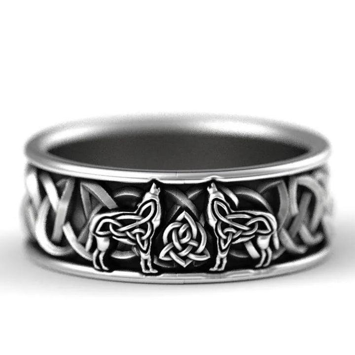 Sterling Silver Wolf Ring
