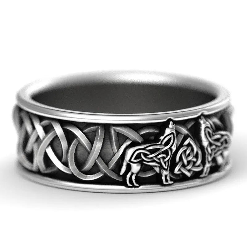 Sterling Silver Wolf Ring