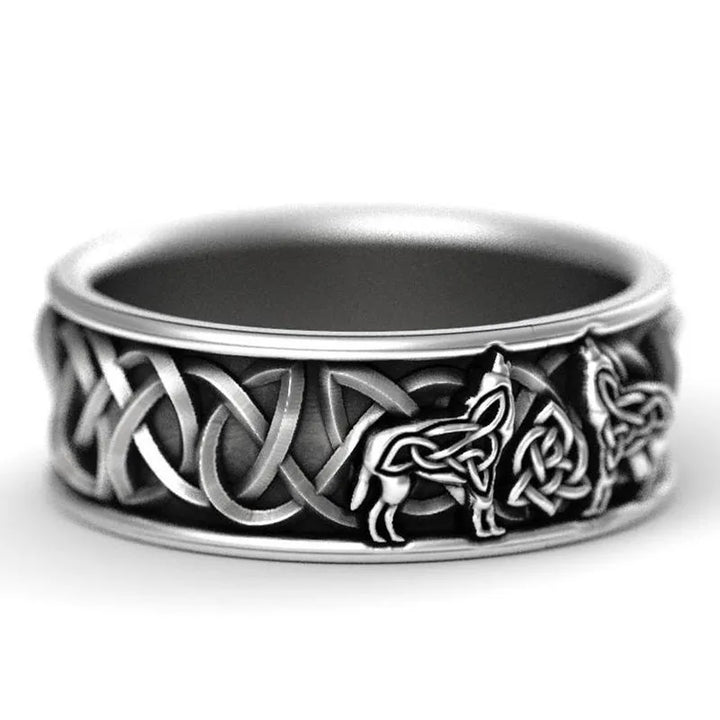 Sterling Silver Wolf Ring