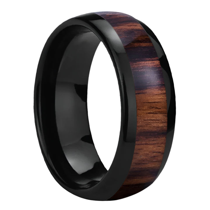 Tungsten Wood Inlay Ring