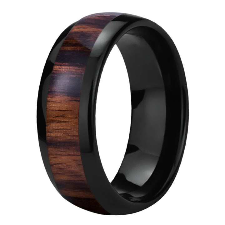 Tungsten Wood Inlay Ring