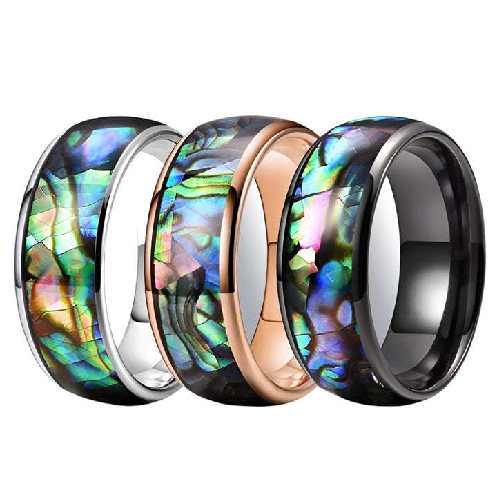 Tungsten Abalone Ring