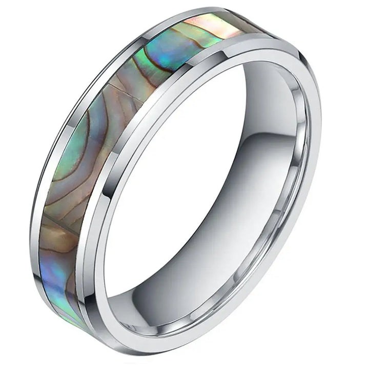 Tungsten Carbide Abalone Ring