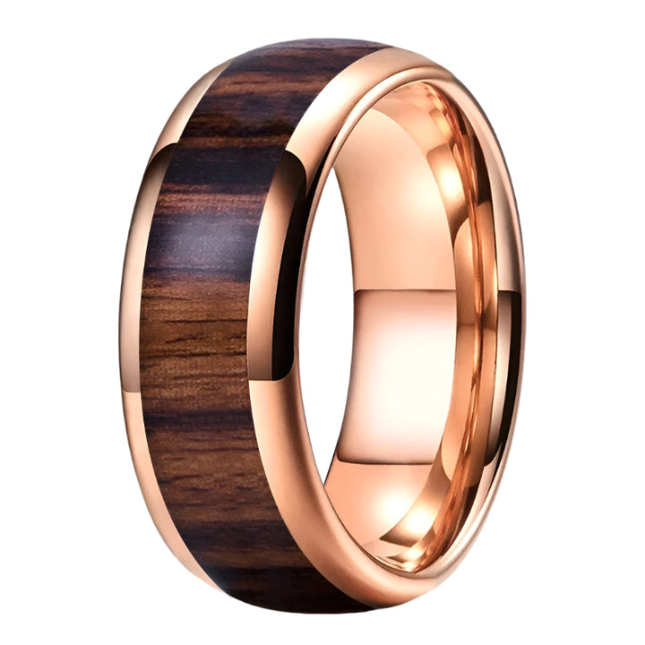 Tungsten Wood Inlay Ring