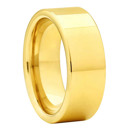 Yellow Gold Mens Tungsten Ring