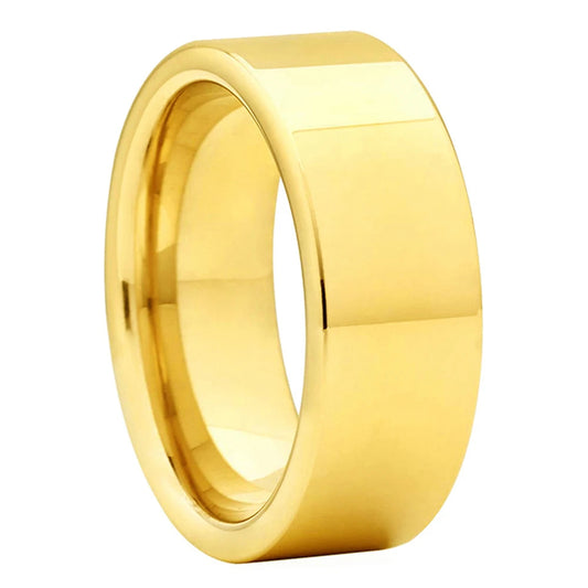 Yellow Gold Mens Tungsten Ring