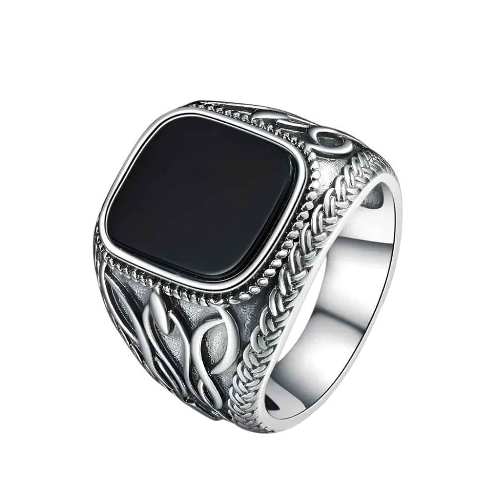 Black Agate Ring - R218BA-5 / 11