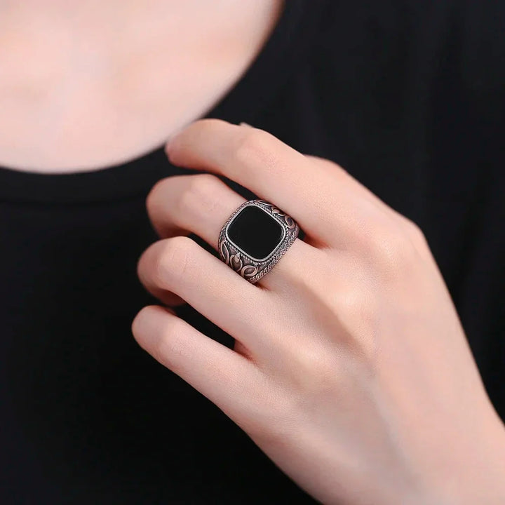 Black Agate Ring
