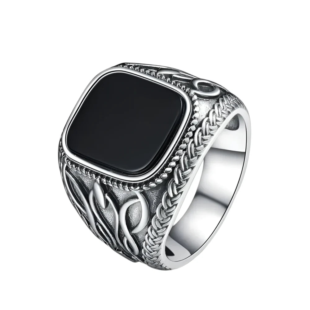 Black Agate Ring