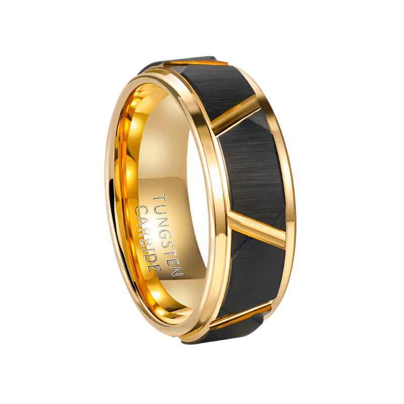 black and gold tungsten ring - 8mm / 8.5