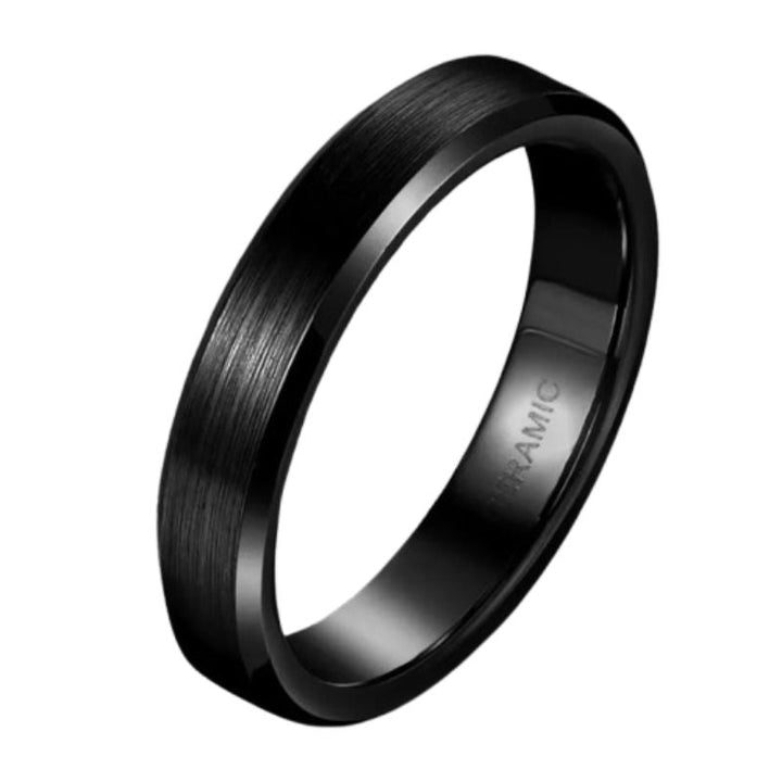 Black Ceramic Ring - 4mm / 7.5