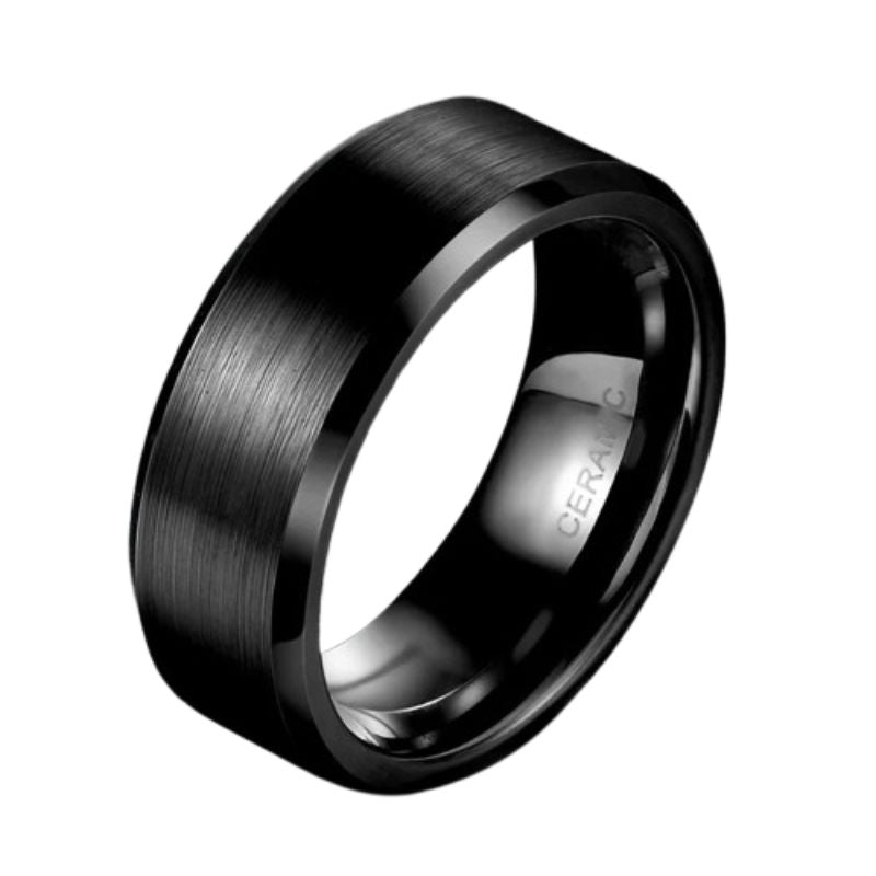 Black Ceramic Ring - 8mm / 4.5