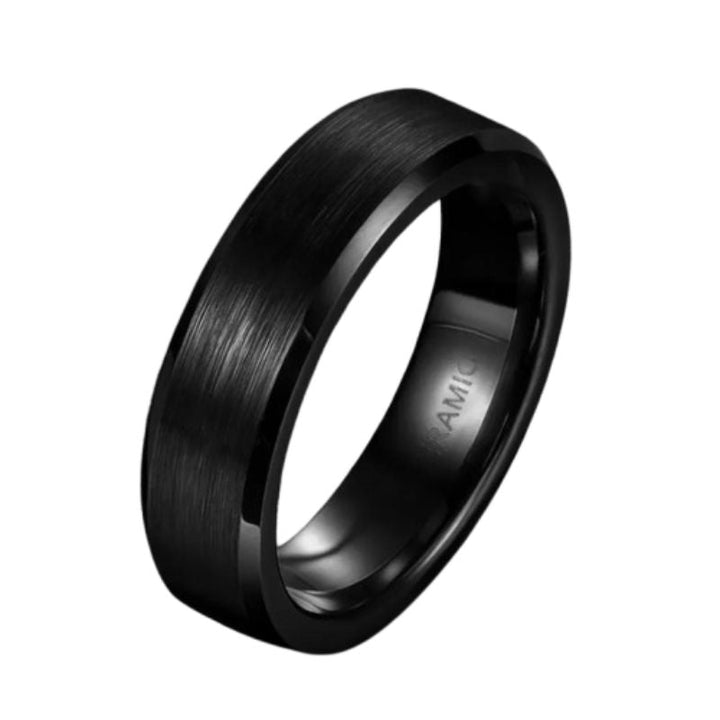 Black Ceramic Ring - 6mm / 4