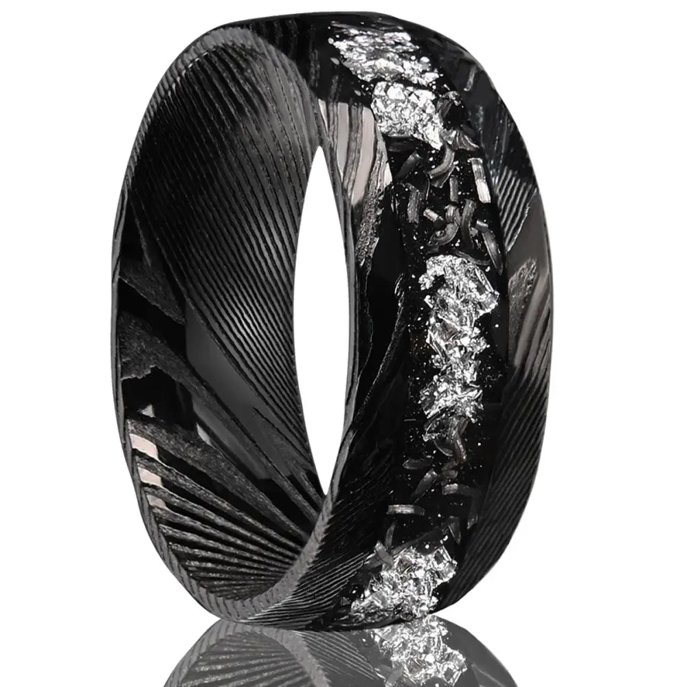 Black Damascus Ring - 13 - rings