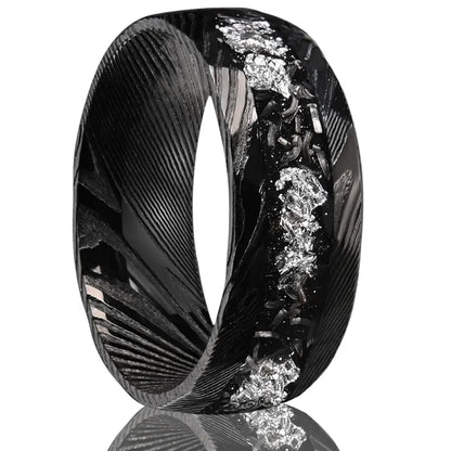 Black Damascus Ring - 13 - rings