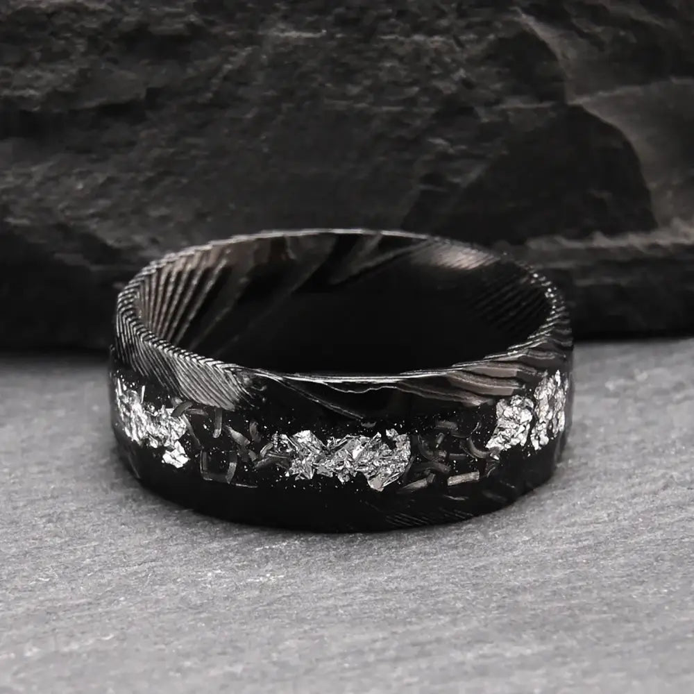 Black Damascus Ring - rings