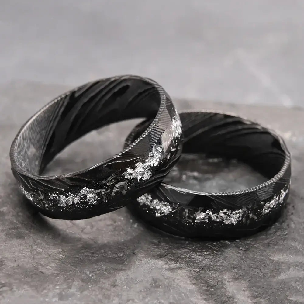 Black Damascus Ring - rings