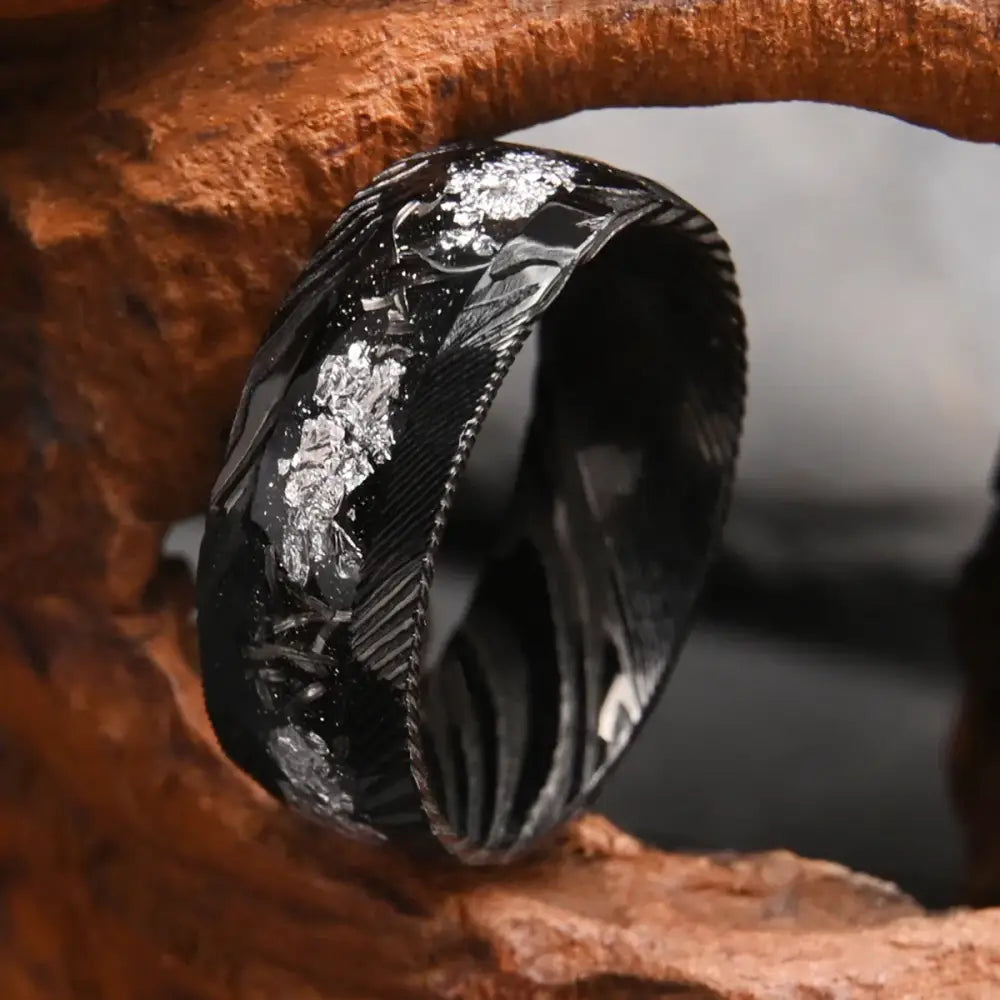 Black Damascus Ring - rings