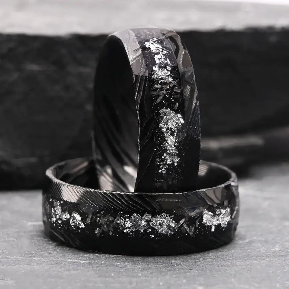 Black Damascus Ring - rings