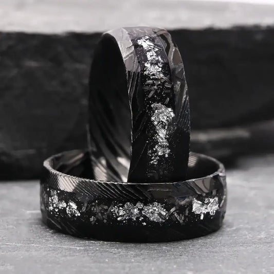 Black Damascus Ring - rings