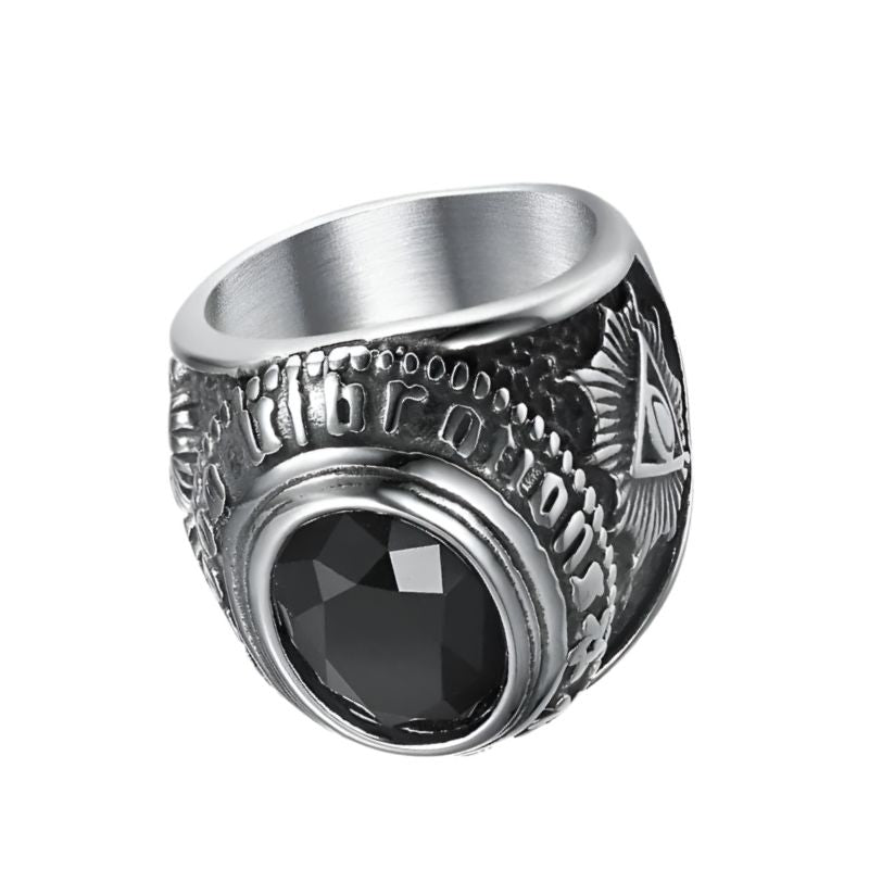 black onyx freemason ring
