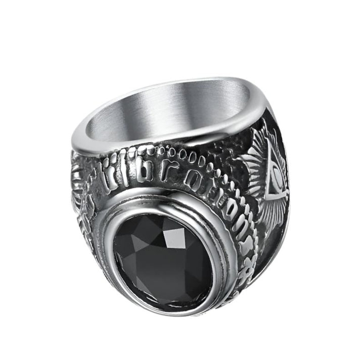 black onyx freemason ring