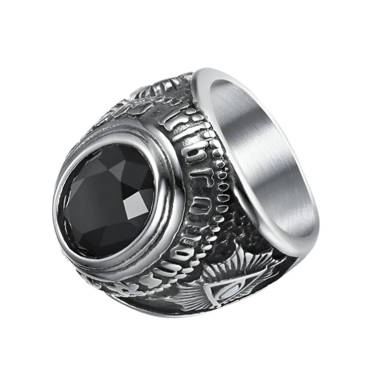 black onyx freemason ring
