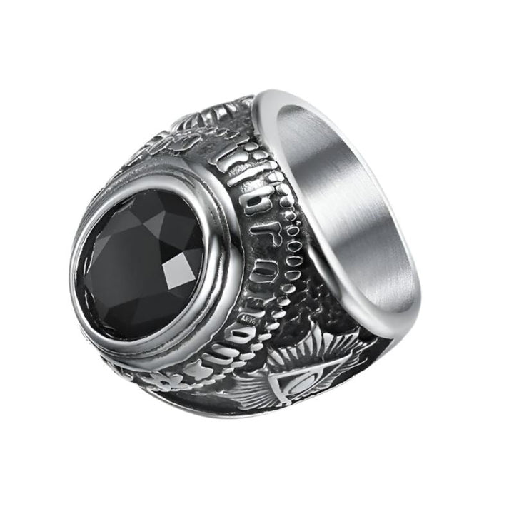 black onyx freemason ring
