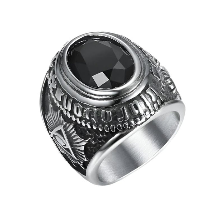black onyx freemason ring