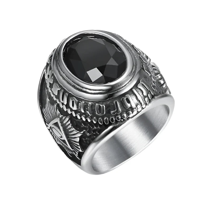 black onyx freemason ring