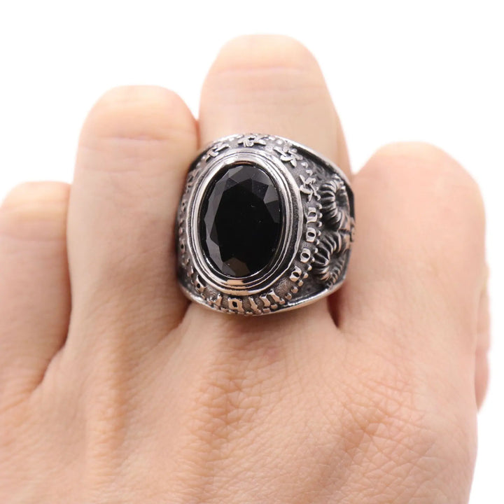 black onyx freemason ring