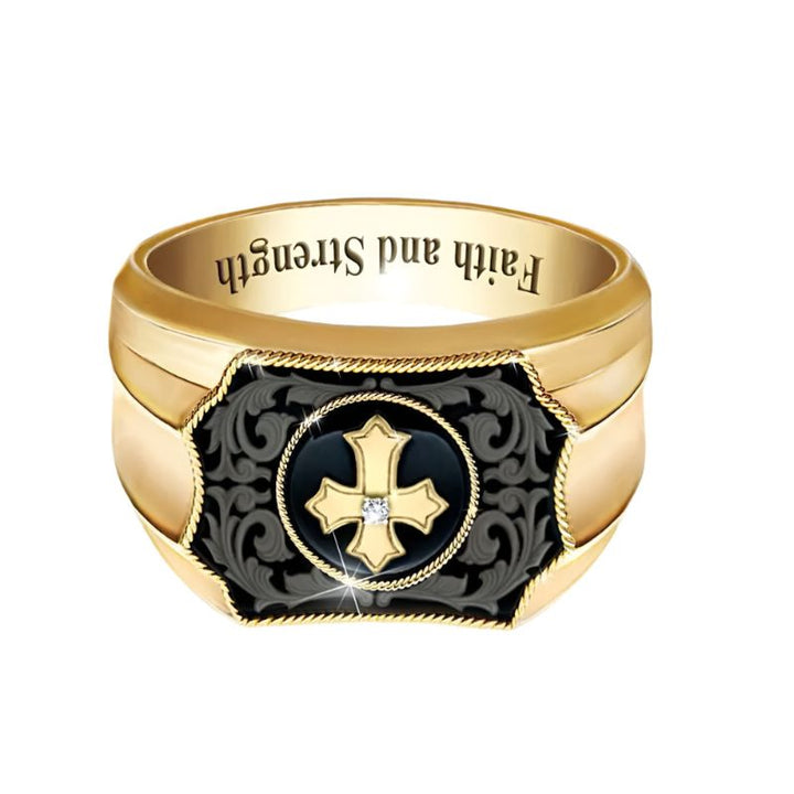 Black Onyx Gold Ring