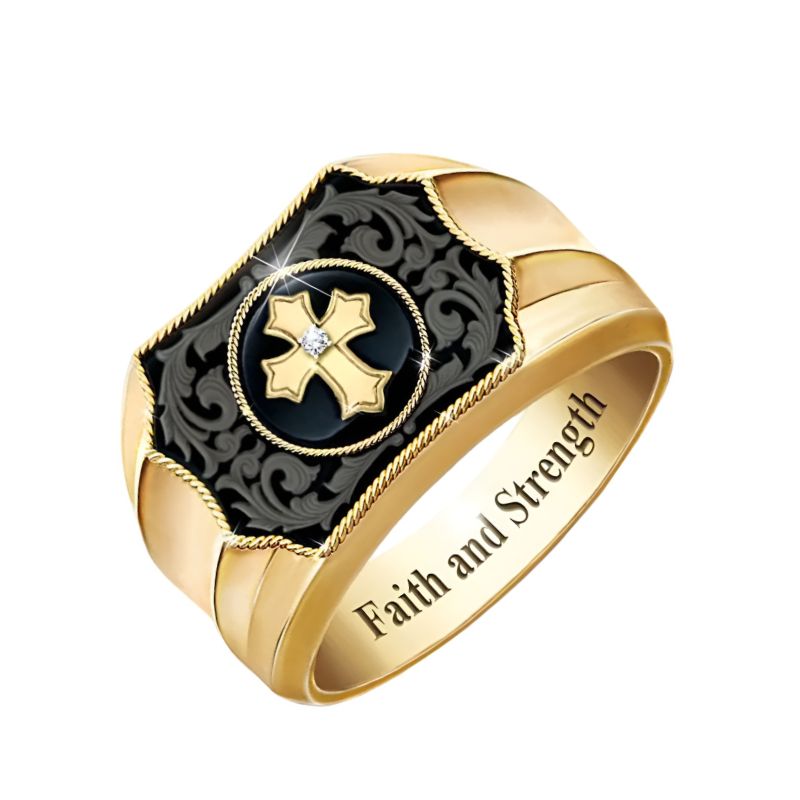 Black Onyx Gold Ring