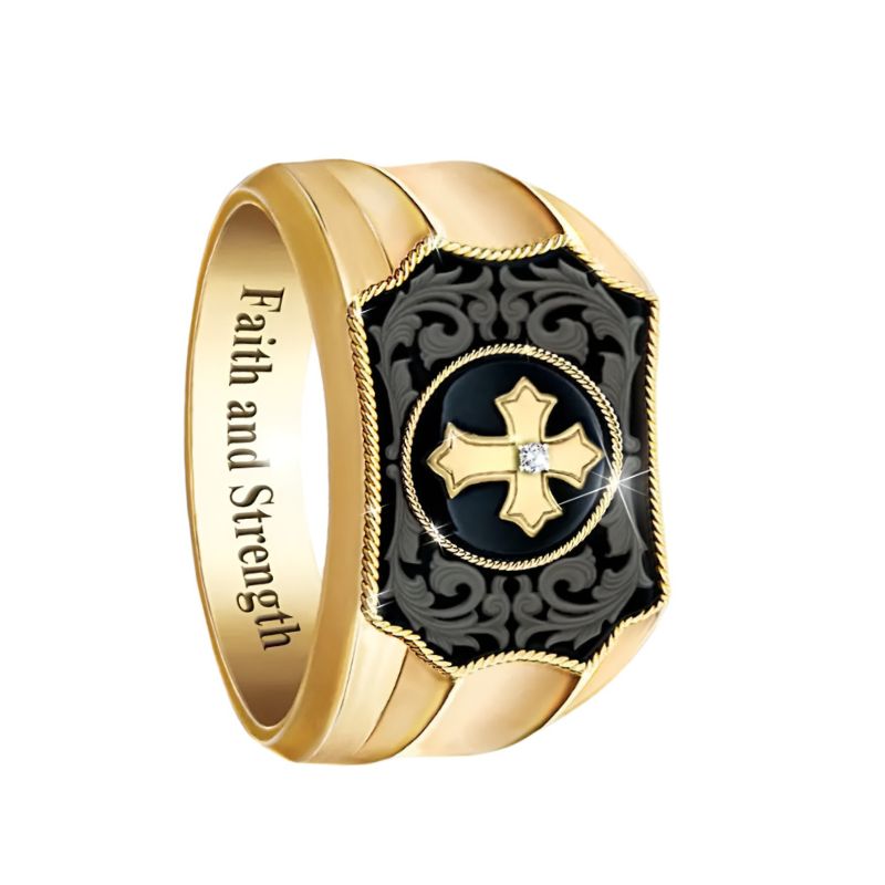 Black Onyx Gold Ring