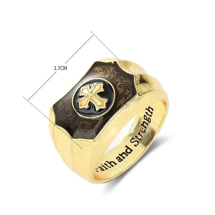 Black Onyx Gold Ring