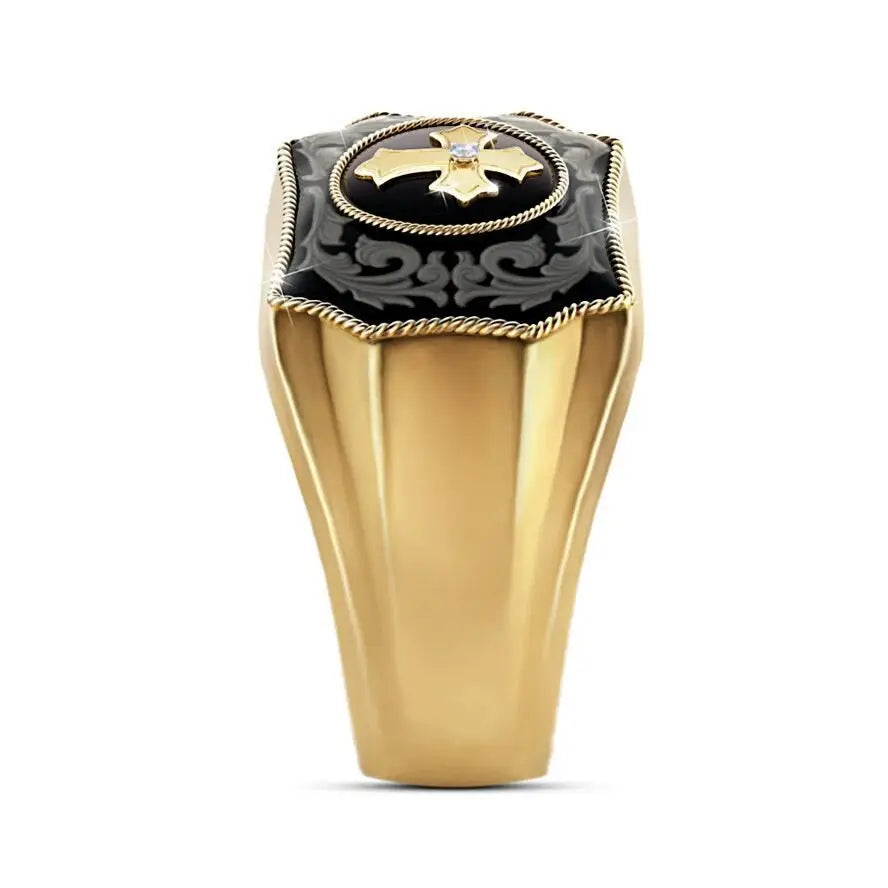 Black Onyx Gold Ring