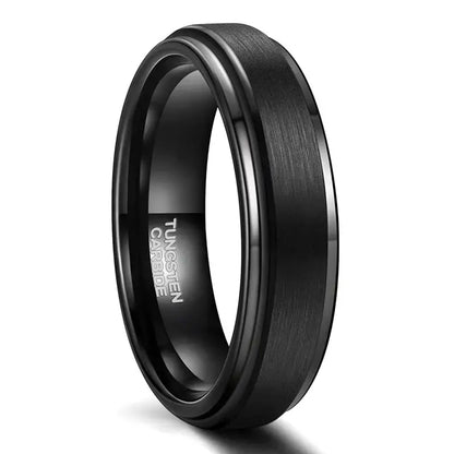 Black Tungsten Carbide Ring - 6mm / 14.5 - rings