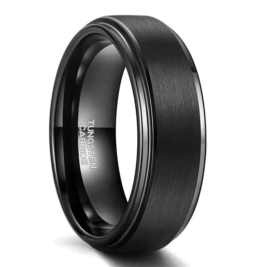 Black Tungsten Carbide Ring - 8mm / 4 - rings