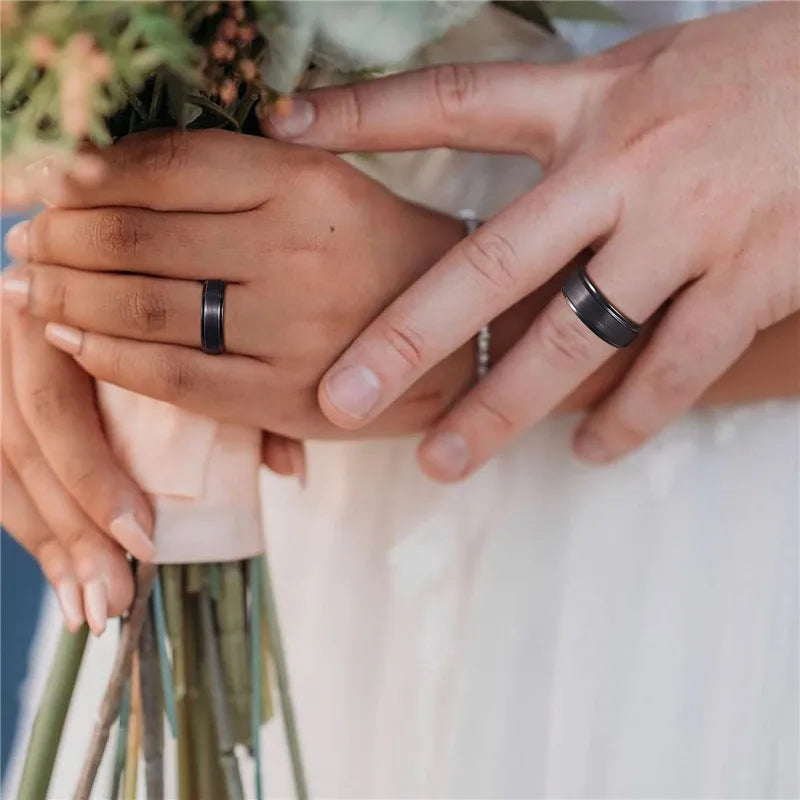 Black Tungsten Wedding Ring