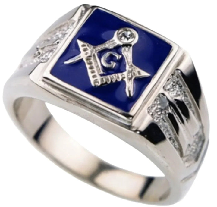 Blue Masonic Ring - Style C Blue / Size 7