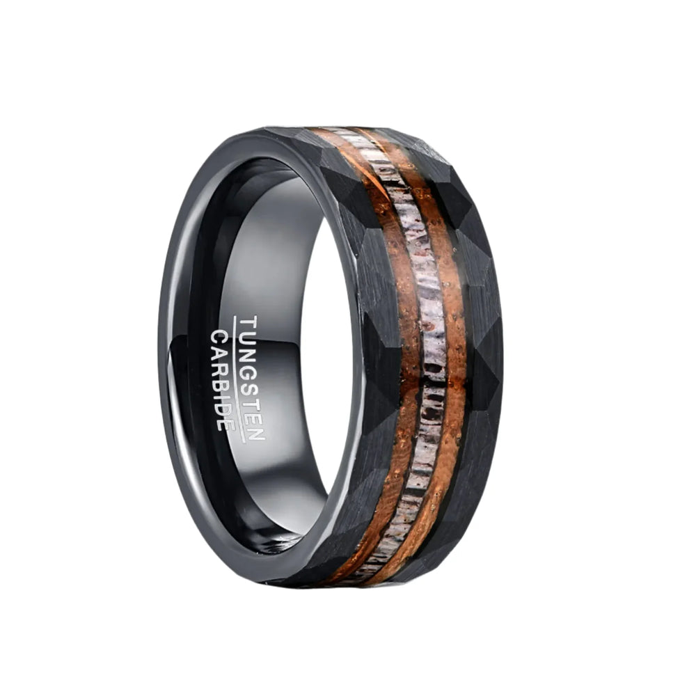 Brushed Tungsten Ring - black / 8
